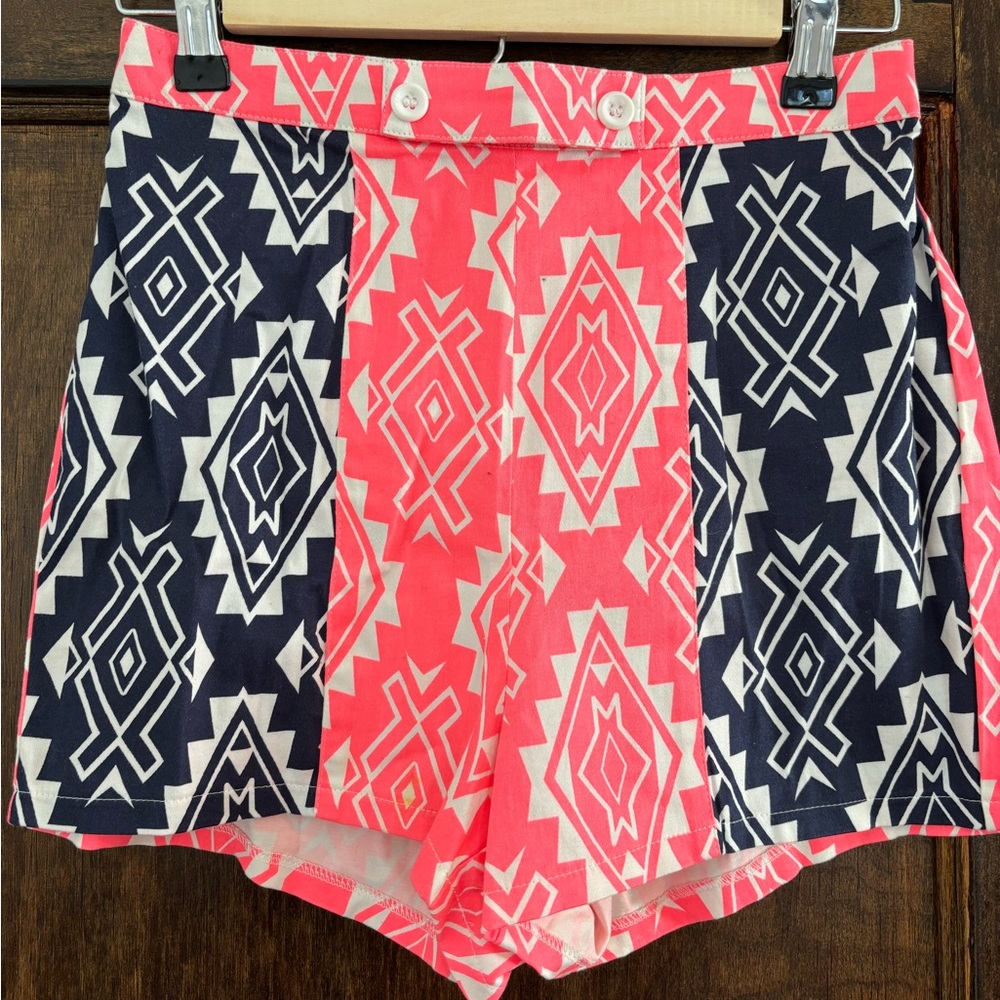 Hot pink and navy shorts